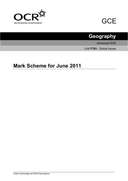 Mark scheme - Unit F763 - Global issues - June