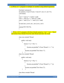 1. a) Write a C++ program to multiply six numbers using default