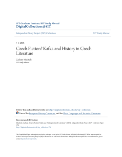 Czech Fiction? Kafka and History in Czech Literature
