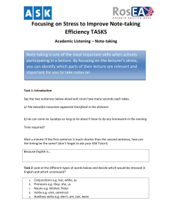 Focusing on Stress to Improve Note