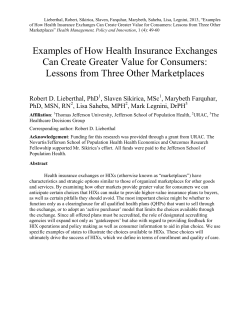 Examples of How Health Insurance Exchanges Can Create
