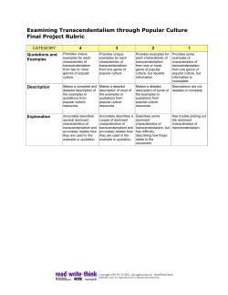 Examining Transcendentalism through Popular