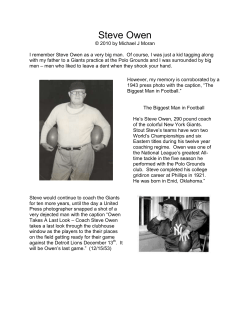 I remember Steve Owen as a very big man