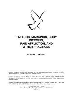 Tattoos, Markings, Body Piercing, Pain