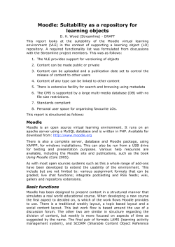 Moodle: Suitability as a repository for learning objects