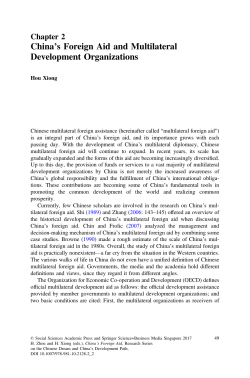 China`s Foreign Aid and Multilateral Development Organizations