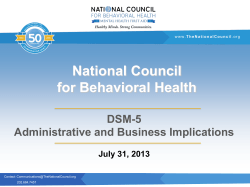 Subtypes Specifiers - National Council for Behavioral Health