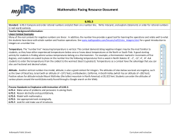 Mathematics Pacing Resource Document