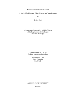 Mormons and the World`s Fair 1893 A Study of Religious and