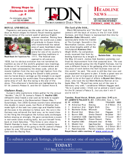 headline news - Thoroughbred Daily News