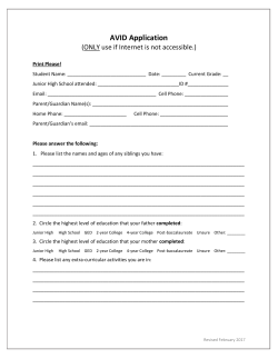 AVID Application