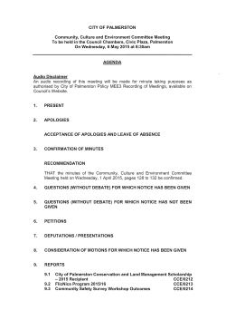 6 May 2015 - City of Palmerston