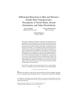 Differential reactions to men and women`s gender role