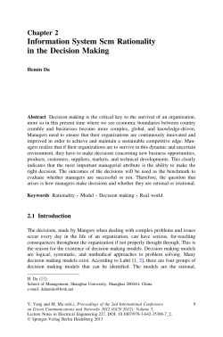 Information System Scm Rationality in the Decision Making