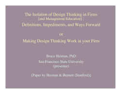 The Isolation of Design Thinking in Firms Definitions, Impediments