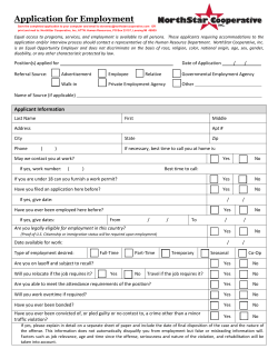 Application for Employment