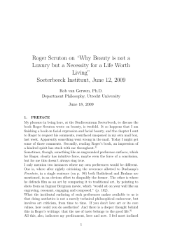 Roger Scruton on &ldquo;Why Beauty is not a Luxury but a Necessity for a