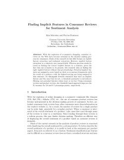 Finding Implicit Features in Consumer Reviews for Sentiment Analysis