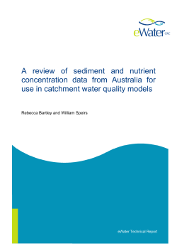 A review of sediment and nutrient concentration data from Australia
