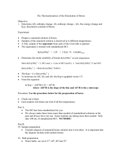 The Thermodynamics of the Dissolution of Borax