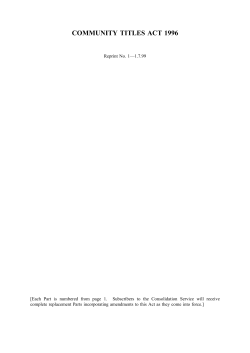 community titles act 1996 - South Australian Legislation