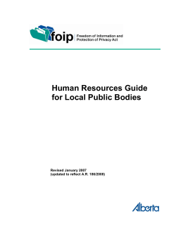 FOIP Human Resources Guide for Local Public