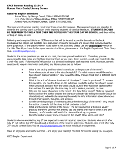 KRCS 2007-08 Summer Reading - King`s Ridge Christian School