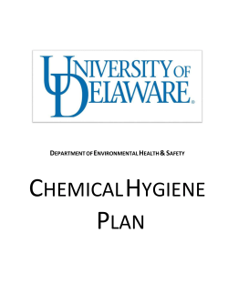 Chemical Hygiene Plan - University of Delaware