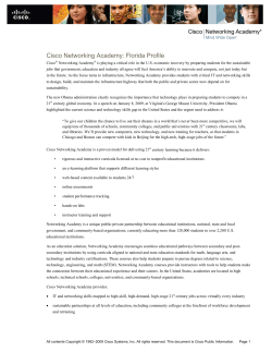 Cisco Networking Academy: Florida Profile