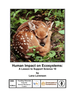 Human Impact on Ecosystems - Saskatchewan Teachers` Federation