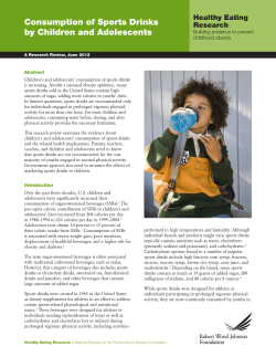 Consumption of Sports Drinks by Children and Adolescents