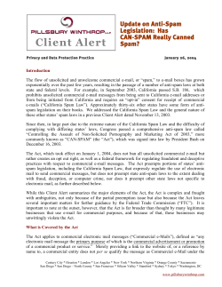 Update on Anti-Spam Legislation