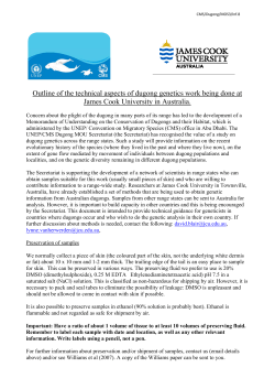 Outline of the technical aspects of dugong genetics work being done