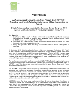 PRESS RELEASE AAA Announces Positive Results From Phase 3