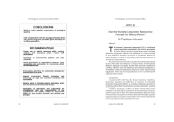 Does the Shanghai Cooperation Represent an Example of a Military