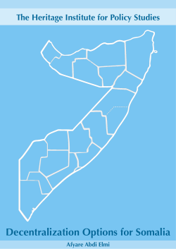 Decentralization Options for Somalia