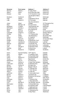 Surname First names Address 1 Address 2 McCrea