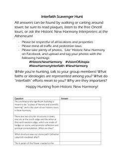 Interfaith Scavenger Hunt All answers can be found by walking or