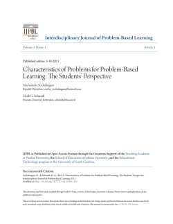 Characteristics of Problems for Problem-Based - Purdue e-Pubs