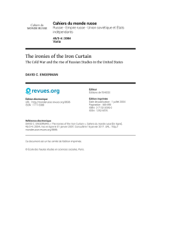 The ironies of the Iron Curtain - Cahiers du monde russe
