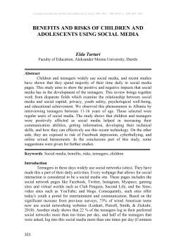 benefits and risks of children and adolescents using social media