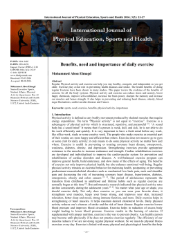 Benefits, need and importance of daily exercise