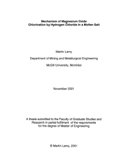 Mechanism of Magnesium Oxide Chlorination by Hydrogen Chloride