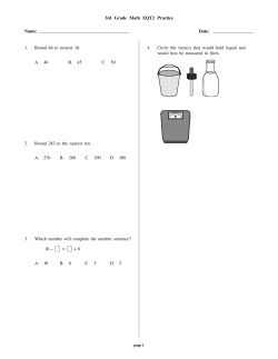 3rd Grade Math EQT2 Practice Name: Date: 1. Round 46 to nearest