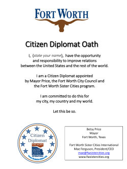 Citizen Diplomat Oath - Fort Worth Sister Cities