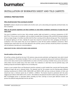 INSTALLATION OF BURMATEX SHEET AND TILE CARPETS