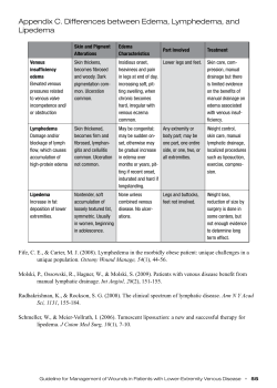 Appendix C. Differences between Edema, Lymphedema
