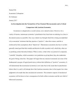 An Investigation into the Normativity of Neoclassical