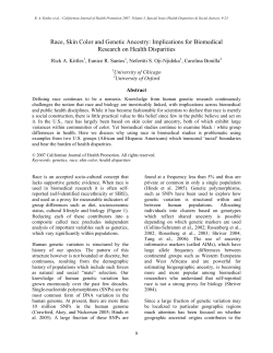 Race, Skin Color and Genetic Ancestry: Implications for Biomedical