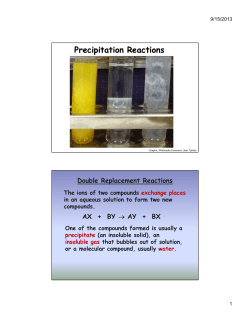 Precipitation Reactions